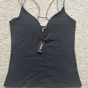 Express Spaghetti Starp Deep V Tank Top